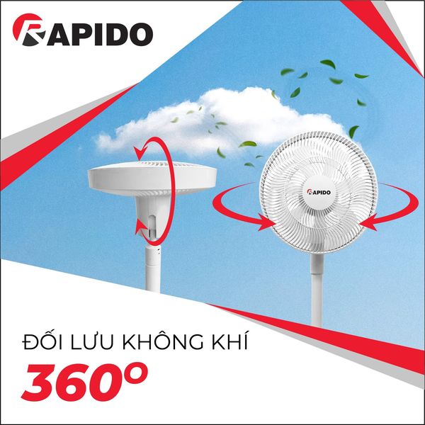 Quạt tích điện Rapido RBF – 30 (6000mAh)